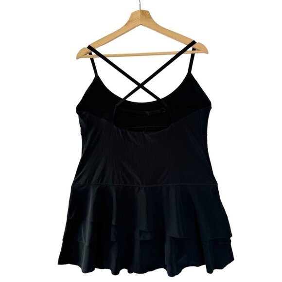Aerie OffLine Black Real Me Maggie Ruffle Tennis Dress w/ Built in Shorts Large - Picture 4 of 13